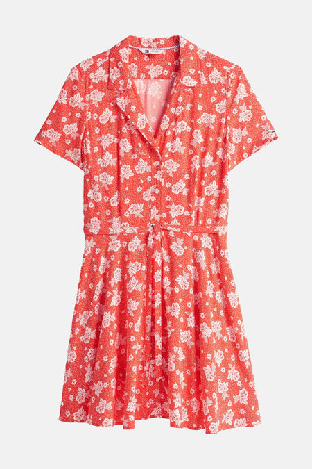 Robes manches courtes Rouge - TOMMY JEANS
