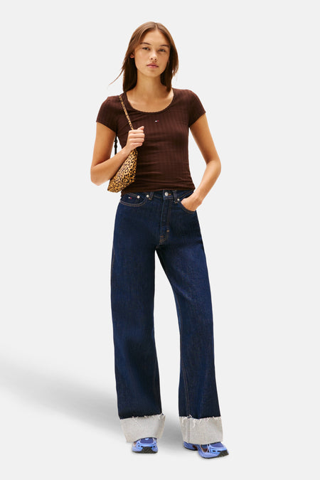 Top (manches courtes) brun - TOMMY JEANS