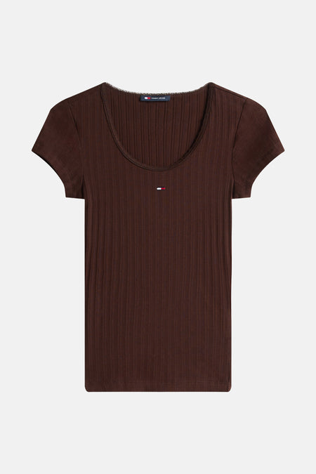 Top (manches courtes) brun - TOMMY JEANS