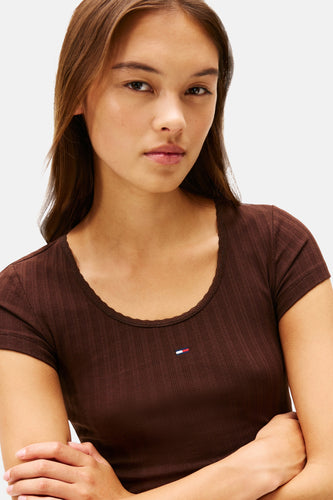 T-shirt à manches courtes - brun - TOMMY JEANS