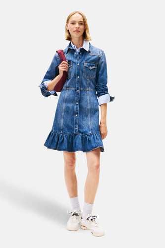 Robe à manches longues - dark blue denim - TOMMY JEANS