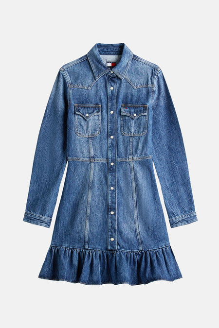 Robe à manches longues - dark blue denim
