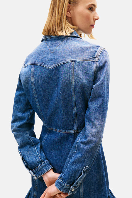 Robe à manches longues - dark blue denim