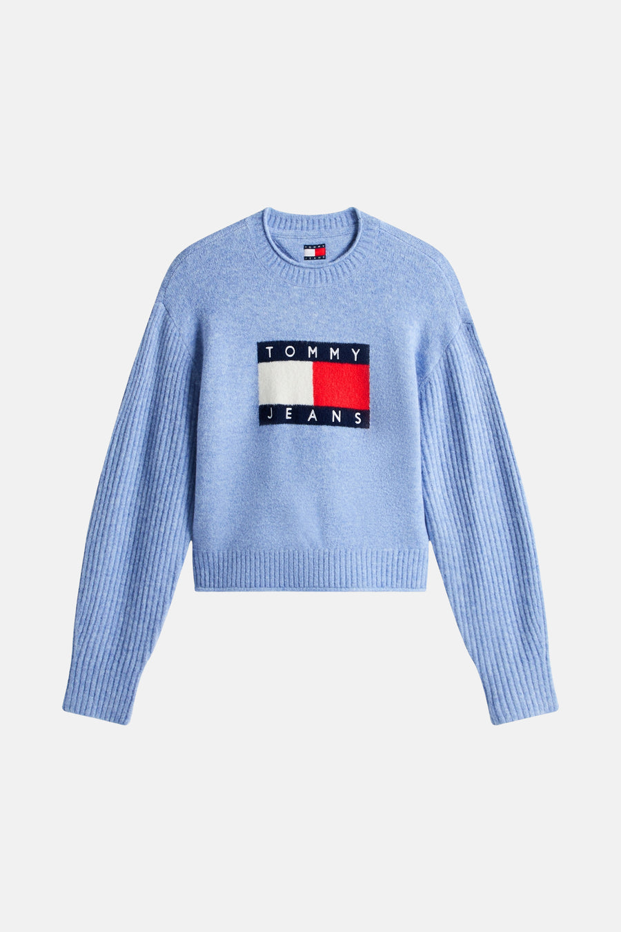 Pull à col rond - bleu - TOMMY JEANS