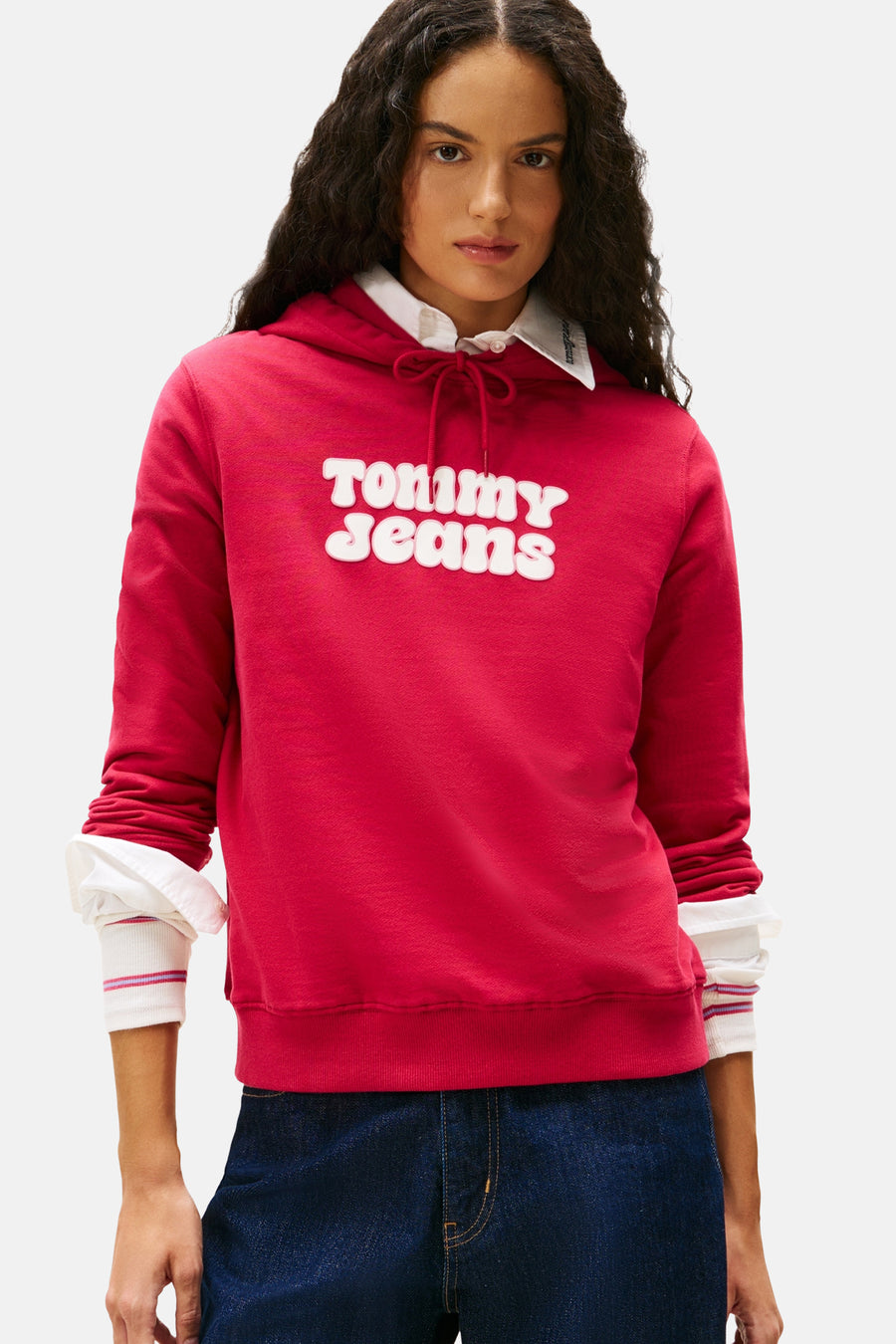 Sweat à capuche - rose - TOMMY JEANS