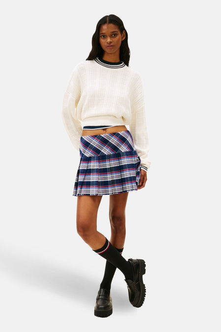 Pull à col rond - blanc