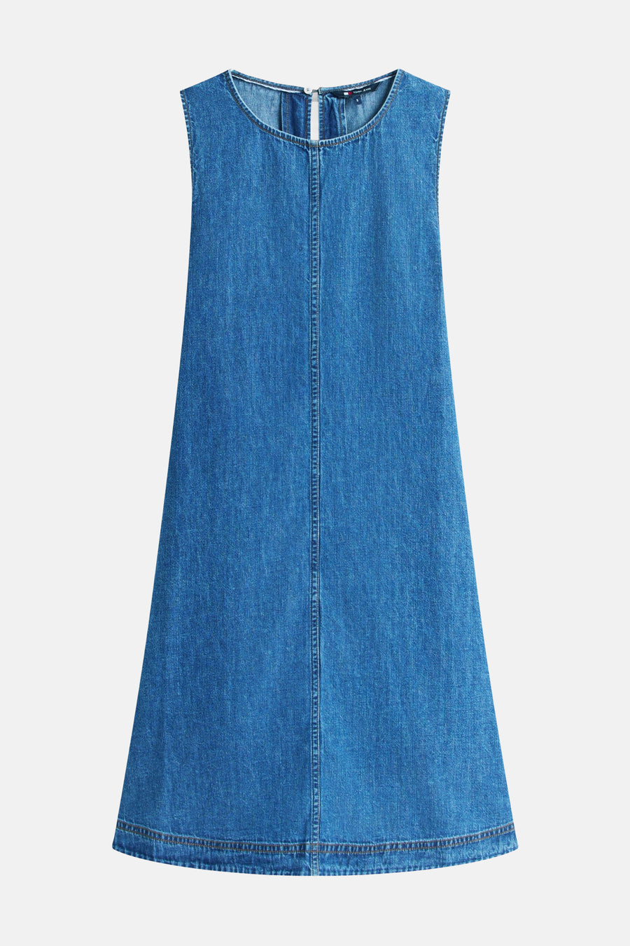 Robe en jean à manches courtes de TOMMY JEANS, en jean bleu avec une coupe droite.