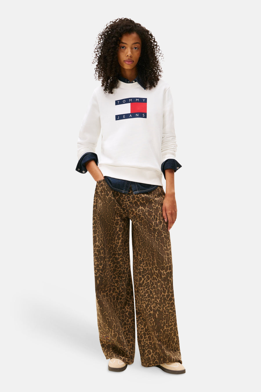 Sweat col O beige - TOMMY JEANS - TOMMY JEANS