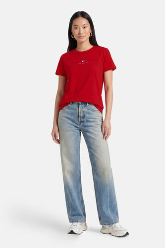 Top uni manche courte rouge - TOMMY JEANS