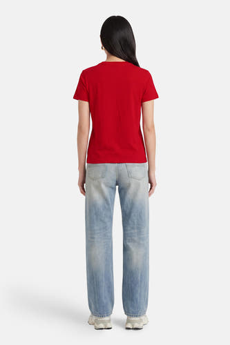 Top uni manche courte rouge - TOMMY JEANS