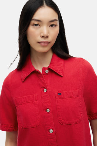 Robe à manches courtes - rouge