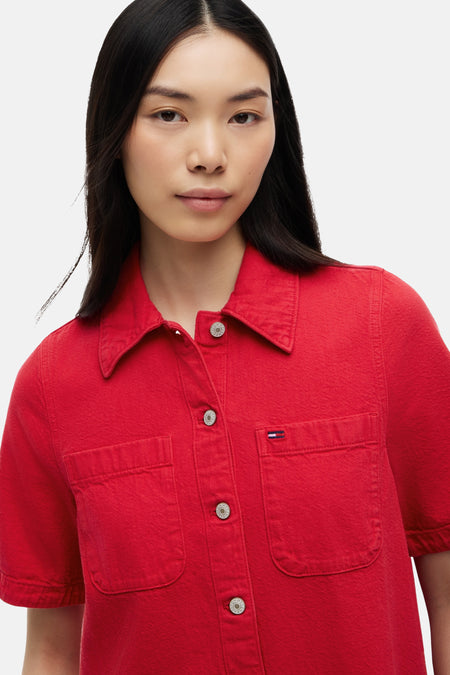 Robe à manches courtes - rouge