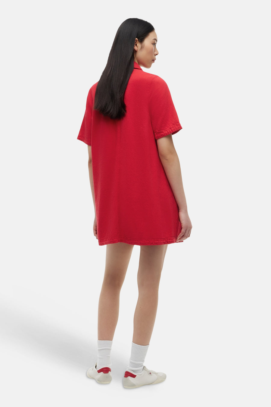 Robe à manches courtes - rouge
