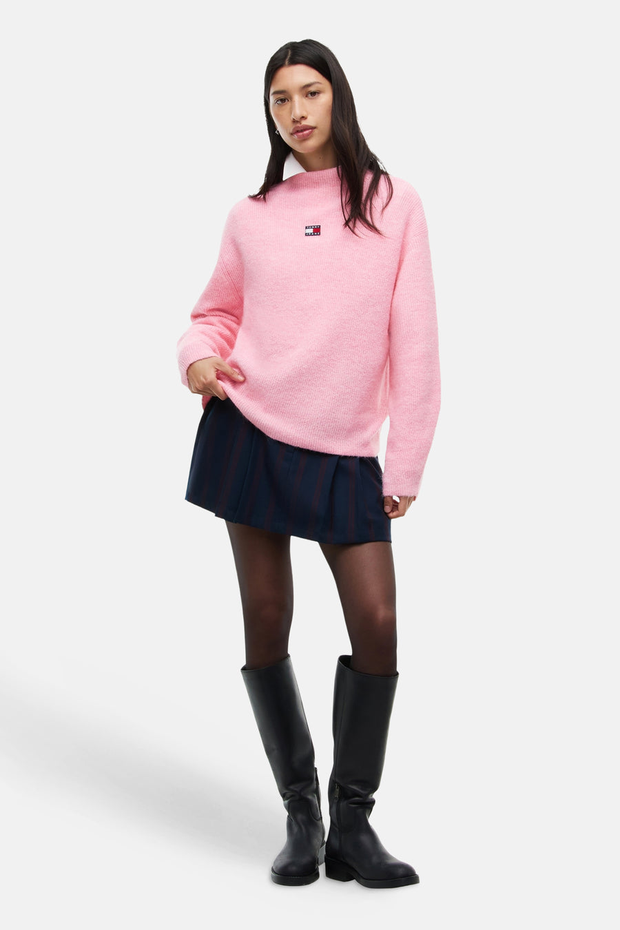 Pull col O rose - TOMMY JEANS