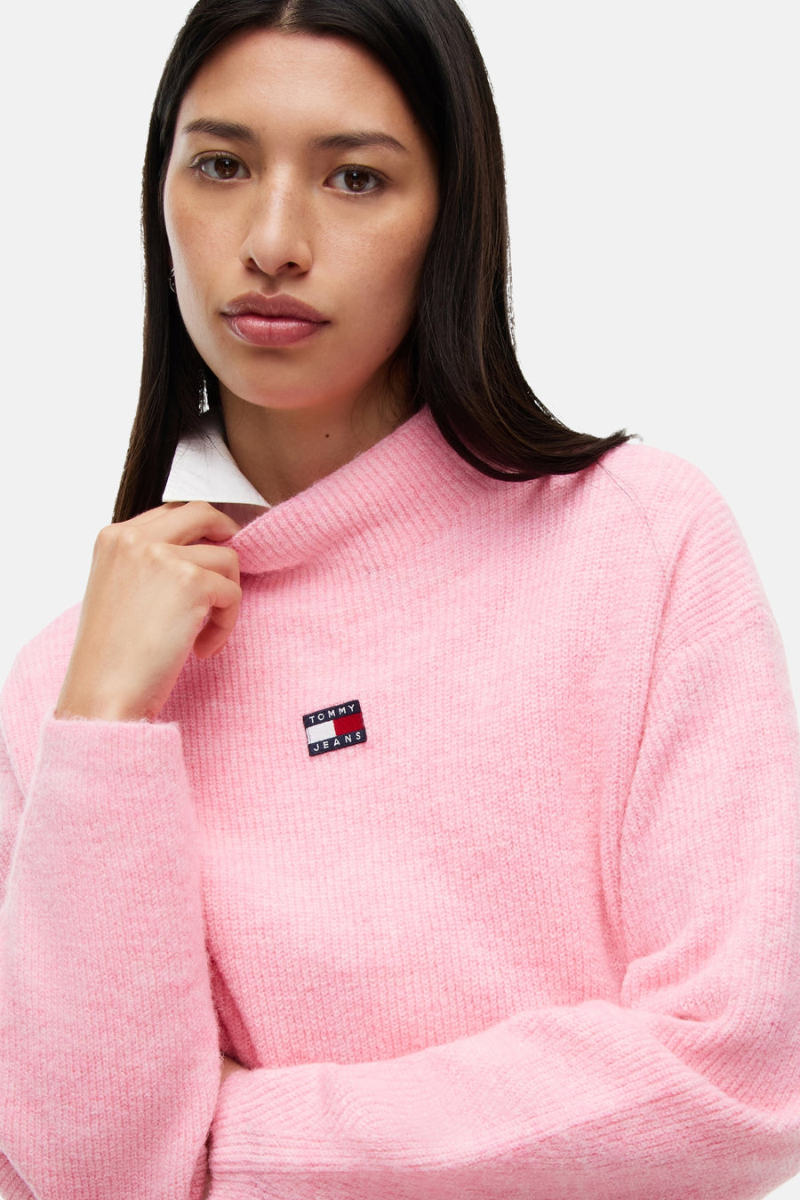 Pull col O rose - TOMMY JEANS
