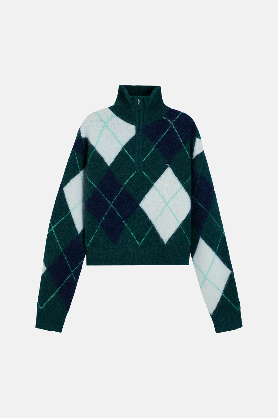 Pull col O vert - TOMMY JEANS