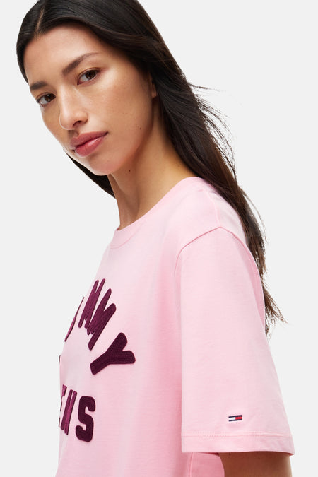 Top uni manche courte rose - TOMMY JEANS