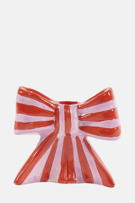 Vase à cadeaux multicolore de DOIY, rayée de lignes rouges et violet clair.