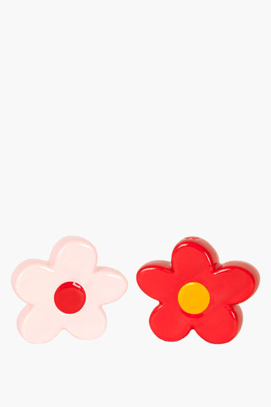 Formes de fleurs cadeaux de DOIY, un rose et un rouge avec un contraste coloré.