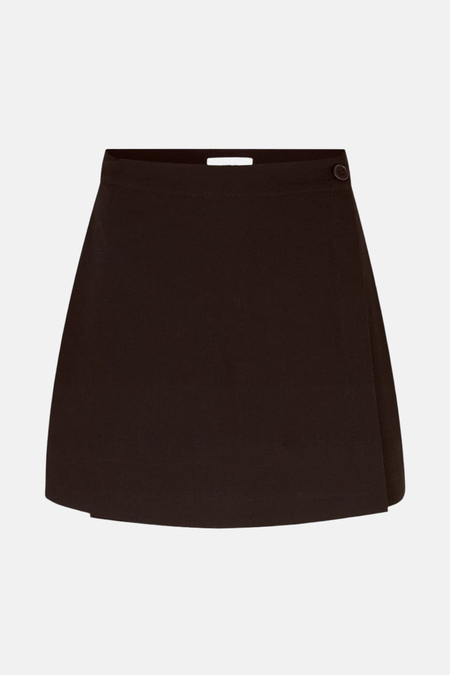 Bruine wikkelrok met knoop.