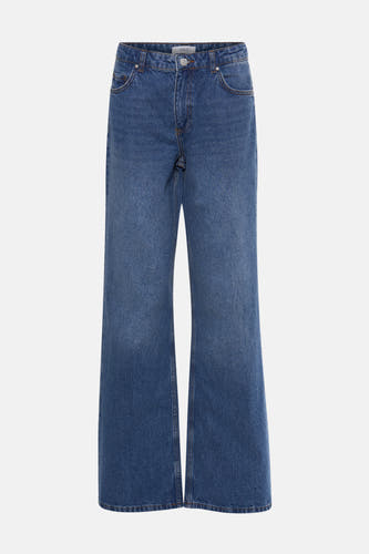 Jean droit en denim bleu d'ENVII, avec un lavage lisse et des poches classiques.