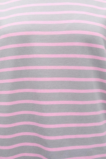 T-shirt multicolore ENVII à motif rayé dans les tons de gris et de rose.