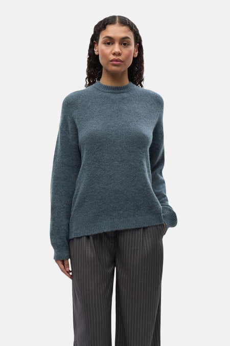 Pull à col rond - bleu