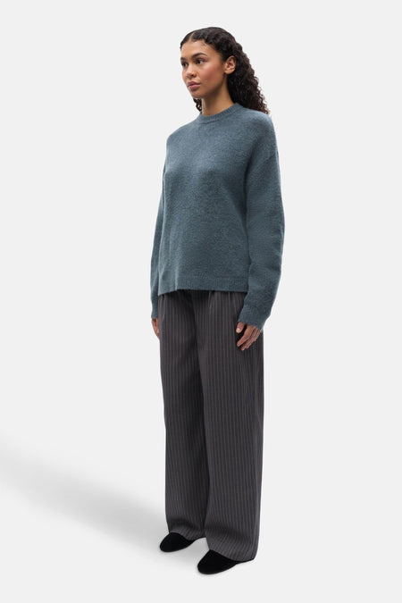 Pull à col rond - bleu