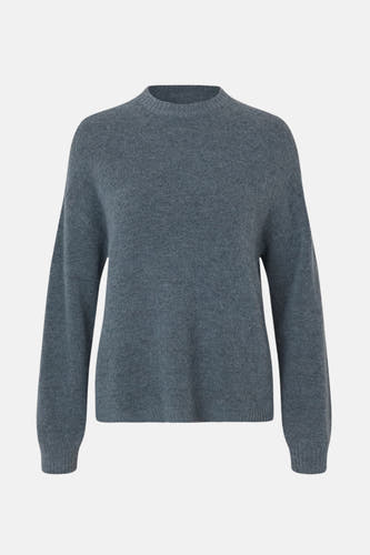 T-shirt bleu avec col rond d'ENVII, texture douce et manches longues.