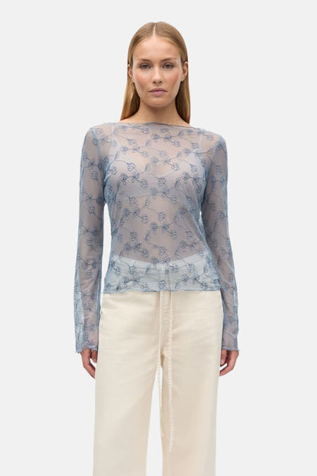 Blouse à manches longues - bleu