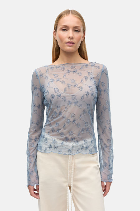 Blouse à manches longues - bleu