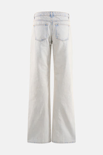 Jean droit bleu clair d'ENVII à jambes larges et poches arrière visibles, vu de dos.