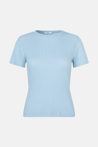 T-shirt bleu à manches courtes avec côtes de ENVII.