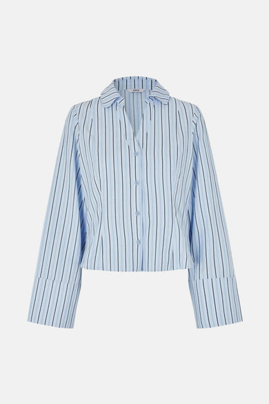 Chemise à rayures bleues avec longs manches d'ENVII, avec une fermeture à boutons et un col classique.