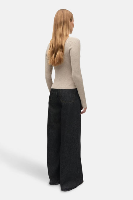 Pull à col rond - beige