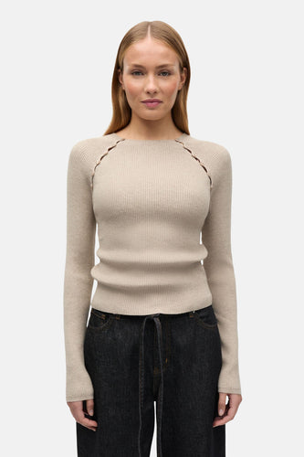 Pull à col rond - beige - ENVII