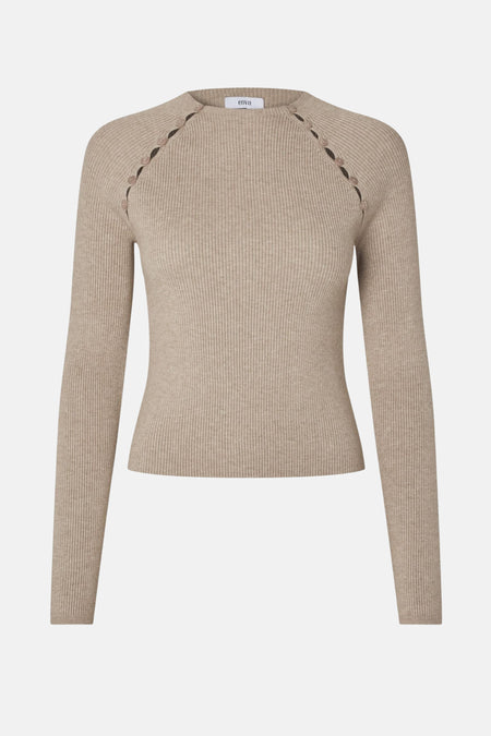 Pull à col rond - beige