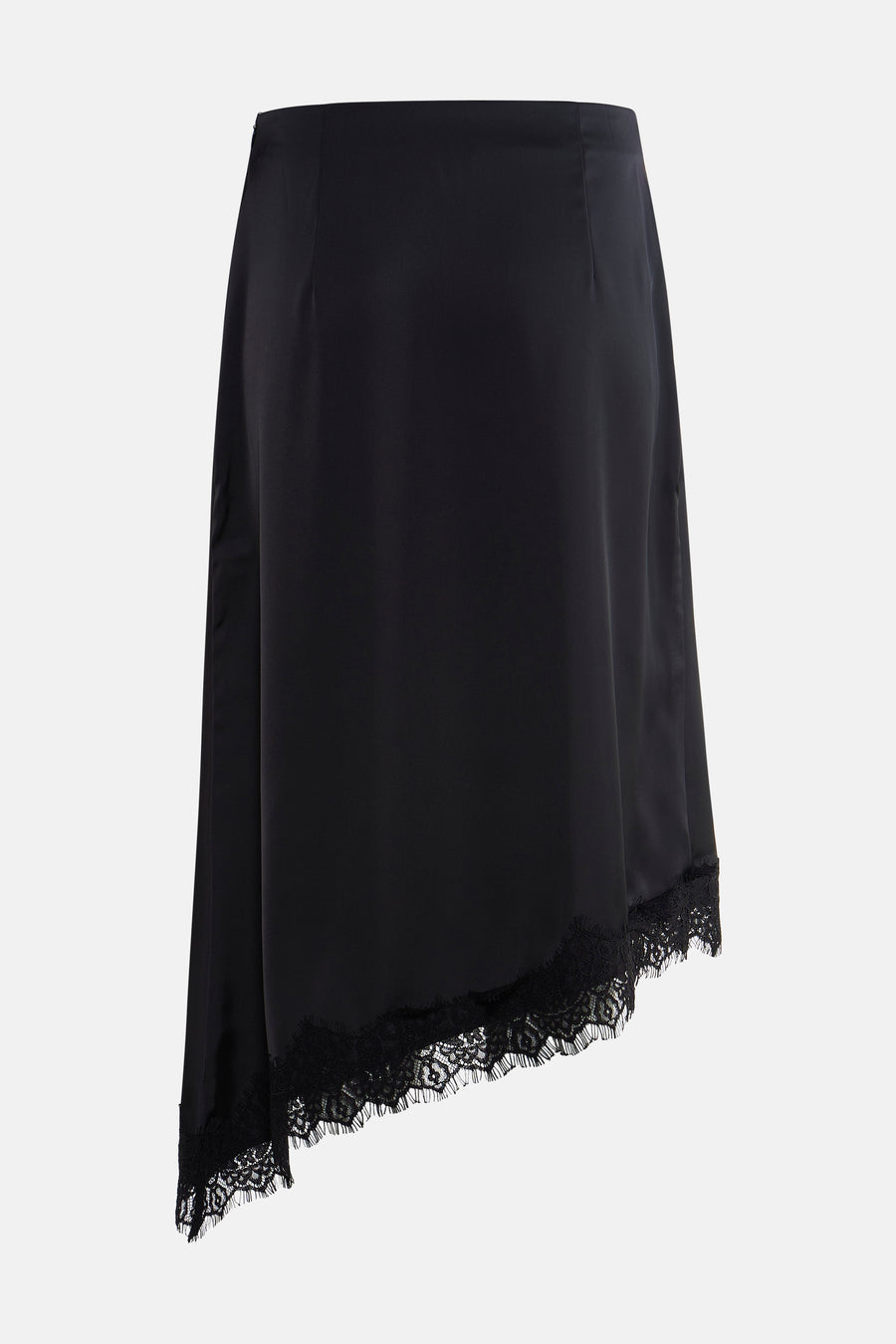 Robe noire d'ENVII avec une ligne de zoom asymétrique terminée par des détails sur les bords.