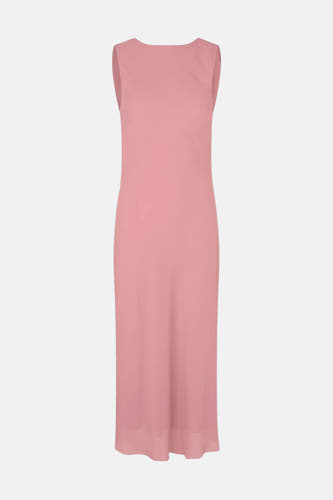 Robe sans manches rose d'ENVII avec encolure bateau, coupe droite et ourlet légèrement transparent.