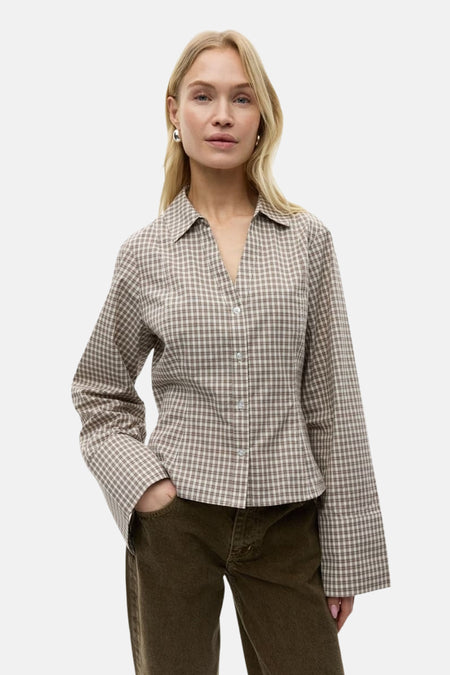 Chemise à manches longues - beige