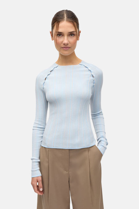 Pull à col rond - bleu