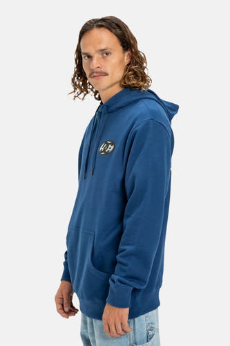 Sweater bleu avec capuche de DC SHOES, avec cordon, poche et logo sur la poitrine.