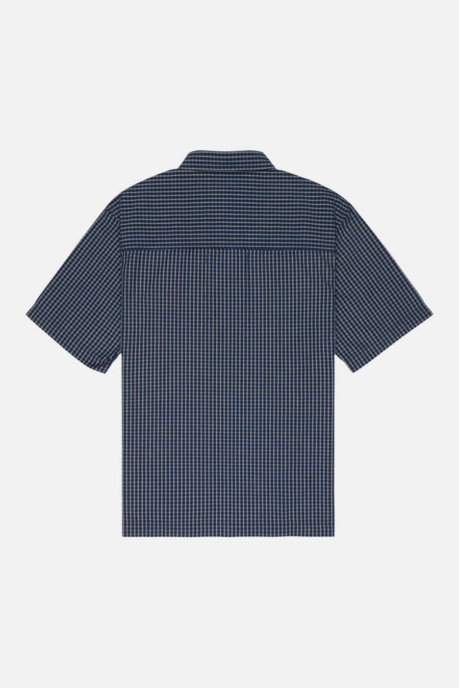 Chemise à carreaux bleus à manches courtes de DC SHOES, vue de dos.