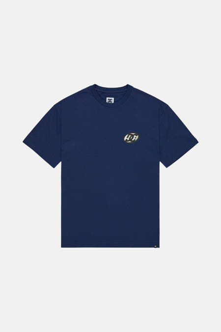 T-shirt bleu à manches courtes de DC SHOES, avec logo sur la poitrine.