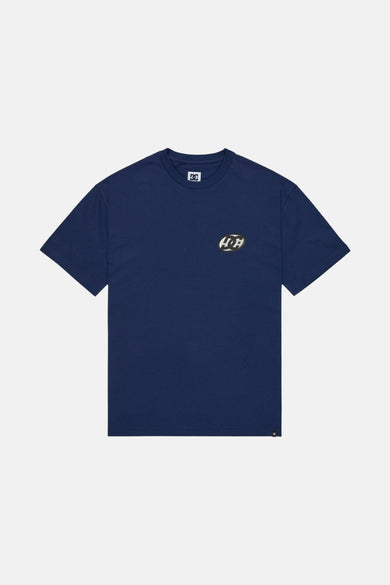 T-shirt bleu à manches courtes de DC SHOES, avec logo sur la poitrine.
