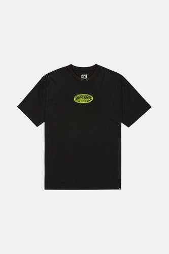 T-shirt noir à manches courtes de DC SHOES, avec une impression graphique sur la poitrine.