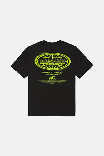 T-shirt noir à manches courtes de DC SHOES, avec une impression graphique sur le dos.