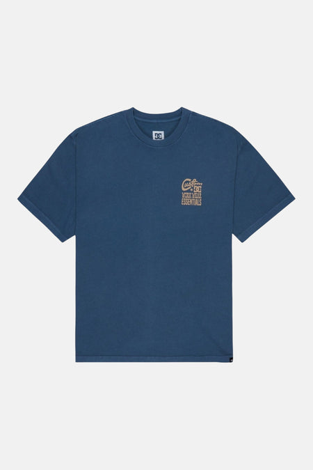 T-shirt bleu à manches courtes de DC SHOES, avec un petit logo sur la poitrine.