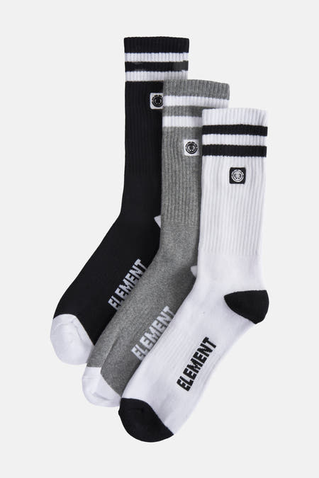 Chaussettes multicolores d'ELEMENT, avec des rayures et un logo.