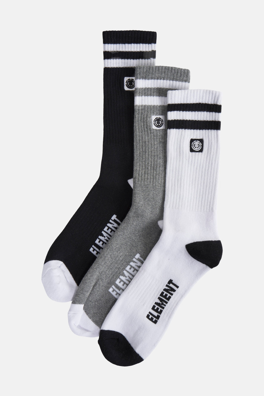 Chaussettes multicolores d'ELEMENT, avec des rayures et un logo.